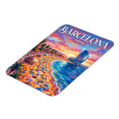 Strand von Barceloneta Spanien Magnet (Linke Seite)