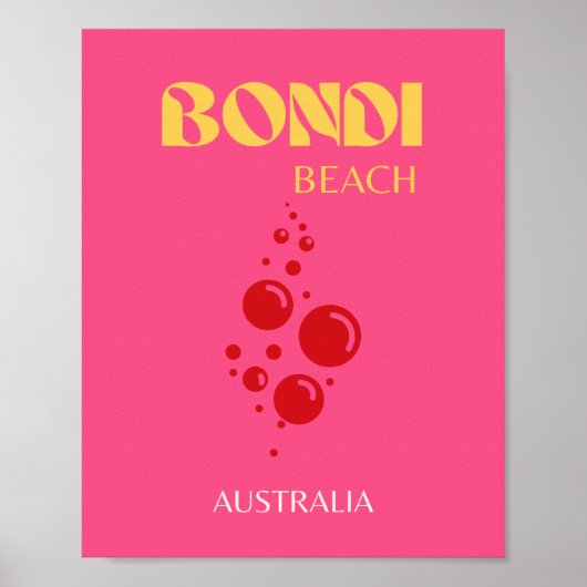 Strand von Bondi, rosa Poster (Vorne)