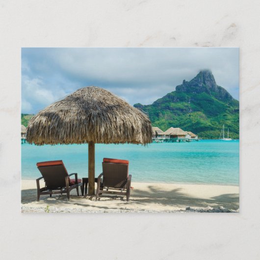Strand von Bora Bora Postcard Postkarte (Vorderseite)
