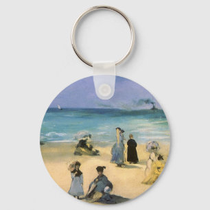 Strand von Boulogne von Edouard Manet, Vintage Art Schlüsselanhänger