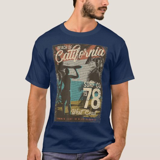 Strand von California Surf 1978 Westküste mit T-Shirt (Vorderseite)