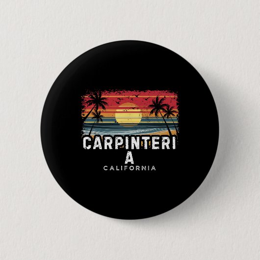 Strand von Carpinteria Kalifornien Surfbrett Stran Button (Vorderseite)