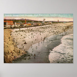 Strand von Cliff House, San Francisco Vintag Poster