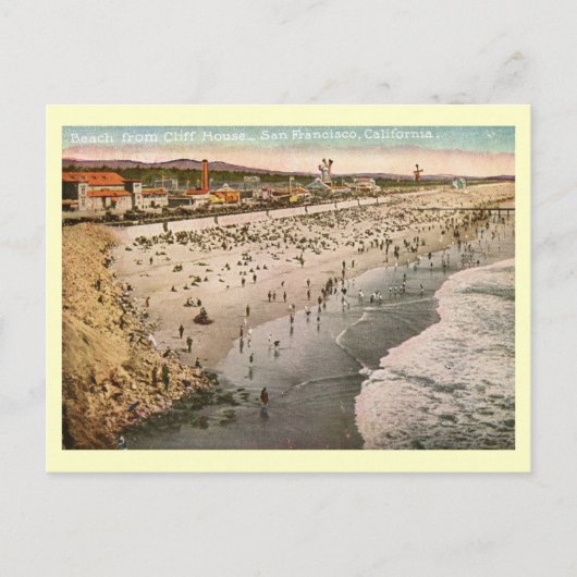 Strand von Cliff House, San Francisco Vintag Postkarte (Vorderseite)