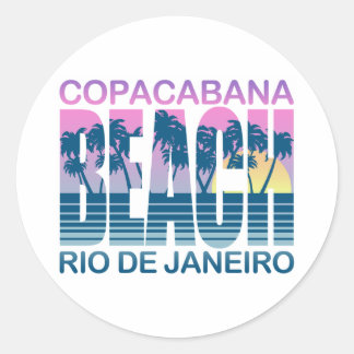 Strand von Copacabana Runder Aufkleber