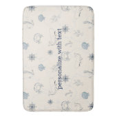 Strand von Cream Navy Blue Anchor Muscheln Badematte (Vorderseite Vertikal)