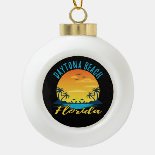 Strand von Daytona Florida Palm Trees Keramik Kugel-Ornament