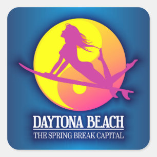 Strand von Daytona (Hauptstadt Frühjahr-Break) Quadratischer Aufkleber