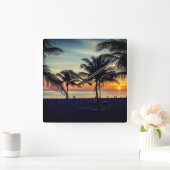 Strand von Florida Quadratische Wanduhr (Zuhause)
