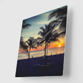 Strand von Florida Quadratische Wanduhr (Winkel)