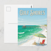 Strand von Gulf Shores Postkarte (Vorne/Hinten)