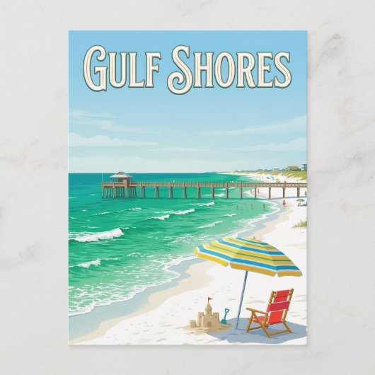 Strand von Gulf Shores Postkarte (Vorderseite)