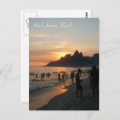 Strand von Ipanema, Rio de Janeiro, Brasilien. Postkarte (Vorne/Hinten)