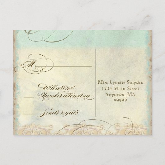 Strand von Meerpferden - UAWG Response Postcard Einladungspostkarte (Rückseite)