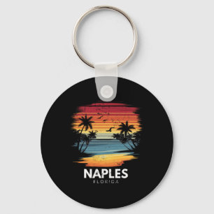 Strand von Neapel Florida Surfbrett Surfen Vintage Schlüsselanhänger