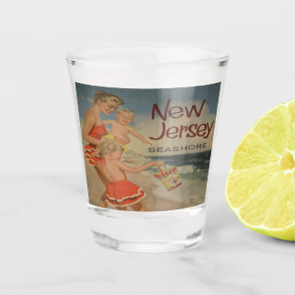 Strand von New Jersey Vintage-Tourismus-Urlaub Schnapsglas
