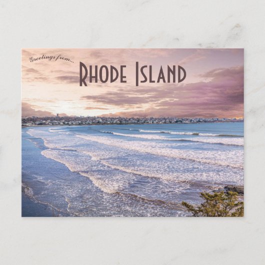 Strand von Newport Rhode Island Postkarte (Vorderseite)