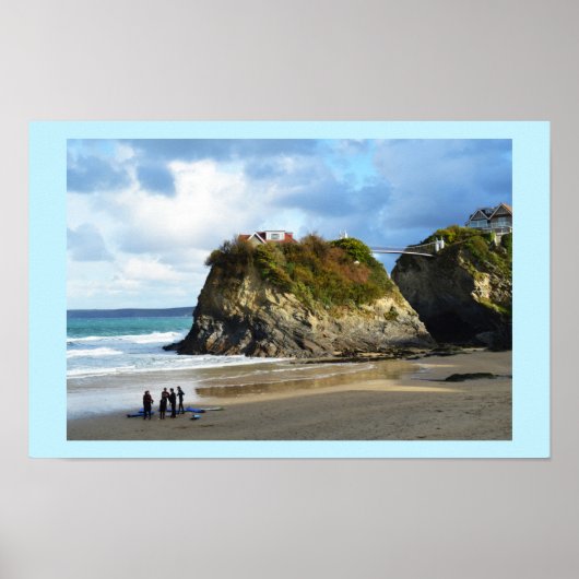 Strand von Newquay in Cornwall Poster (Vorne)