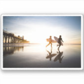 Strand von Oceanside Aufkleber (Vorderseite)