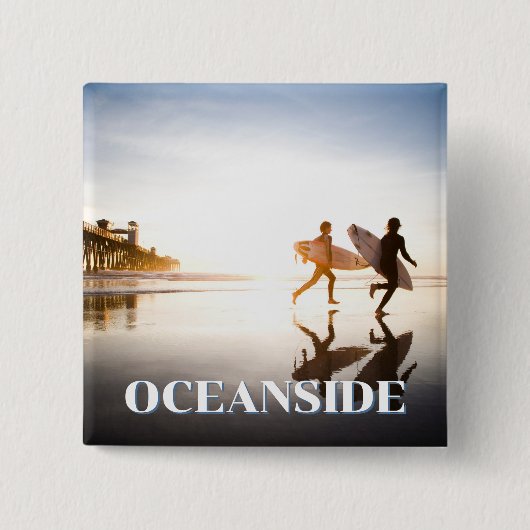 Strand von Oceanside Button (Vorderseite)