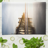 Strand von Oceanside Geschirrtuch (Gefaltet)