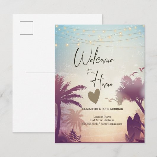 Strand von Palms Ankündigungspostkarte (Vorne/Hinten)