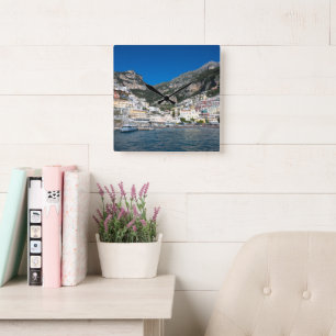 Strand von Positano Marina Grande 2 Quadratische Wanduhr
