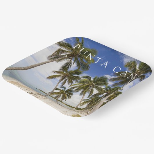 Strand von Punta Cana | Dominikanische Republik Pappteller (Gewinkelt)