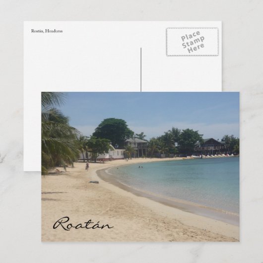Strand von Roatán Postkarte (Vorne/Hinten)