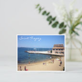 Strand von Saint Tropez Postkarte (Stehend Vorderseite)