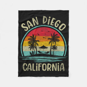 Strand von San Diego Kalifornien Palme Familie Som Fleecedecke