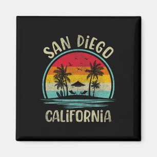 Strand von San Diego Kalifornien Palme Familie Som Magnet