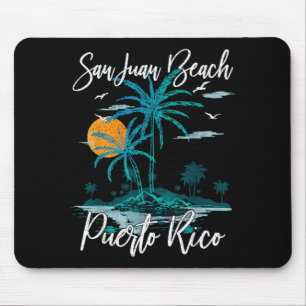 Strand von San Juan Puerto Rico Palme Sommer Famil Mousepad