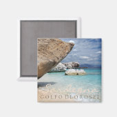 Strand von Sardinien mit großem Stein-Textmagnet Magnet (Vorderseite/Rückseite)