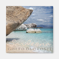 Strand von Sardinien mit großem Stein-Textmagnet