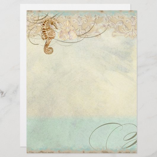 Strand von Sea Horse Coastal - Mit Monogramm Gesch (Vorne/Hinten)