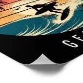 Strand von St Simons Georgia Surfboard Wellen Stra Poster (Ecke)