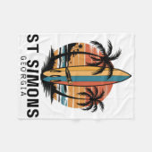 Strand von St Simons Georgia Surfen Surfer _1  Fleecedecke (Vorderseite (Horizontal))