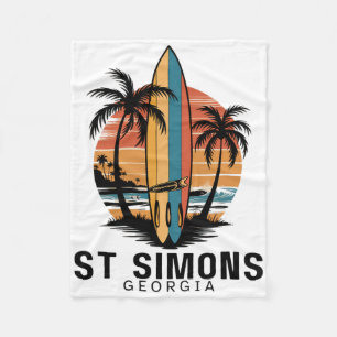 Strand von St Simons Georgia Surfen Surfer _1 Fleecedecke