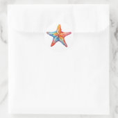Strand von Starfish, helles Wasser Runder Aufkleber (Tasche)