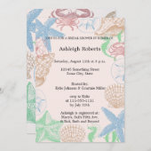 Strand von Starfish Muscheln Einladung (Vorne/Hinten)