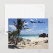 Strand von Tulum, Mexiko - Urlaub - Sonne - Postka Postkarte (Vorne/Hinten)