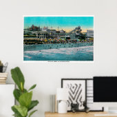 Strand vor dem Bath House, Long Beach Poster (Heimbüro)