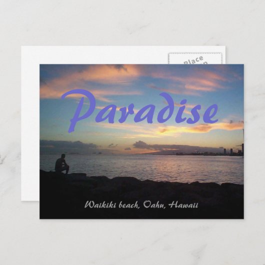 Strand Waikiki Postkarte (Vorne/Hinten)