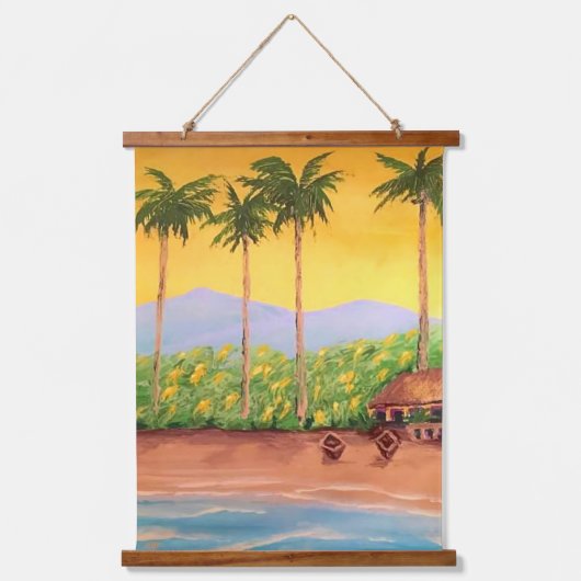 Strand Wandteppich Mit Holzrahmen (Vorderseite)