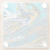 Strand, Wasser und Steine abstrakt Glasuntersetzer (Rückseite)