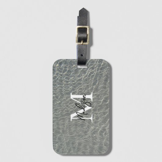 Strand Wasserarme und Sandstrand Mit Monogramm Gepäckanhänger (Vorderseite Vertikal)
