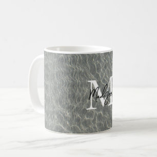Strand Wasserarme und Sandstrand Mit Monogramm Kaffeetasse