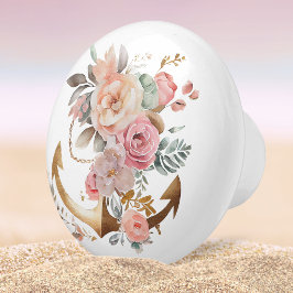 Strand Wasserfarbe der Ankerküste Keramikknauf