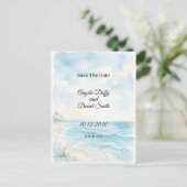 Strand Wasserfarbe Save the Date Postkarte (Stehend Vorderseite)